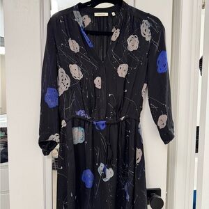 Babaton Black Dress with Blue and Gray Patterns Size Small